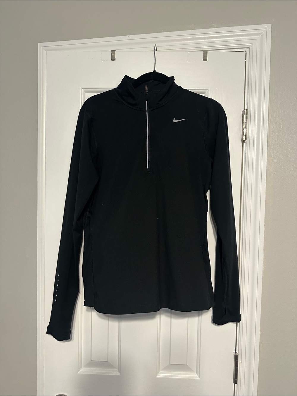 Nike Black Long-Sleeve Quarter Zip Performance Top
